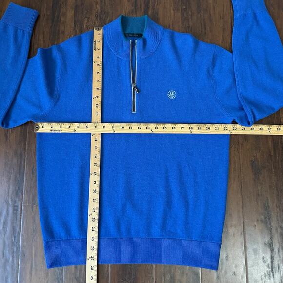 GREYSON Sebonack Sweater Blue 1/4 Zip Pullover Cashmere Wool Minimalist - Picture 9 of 10